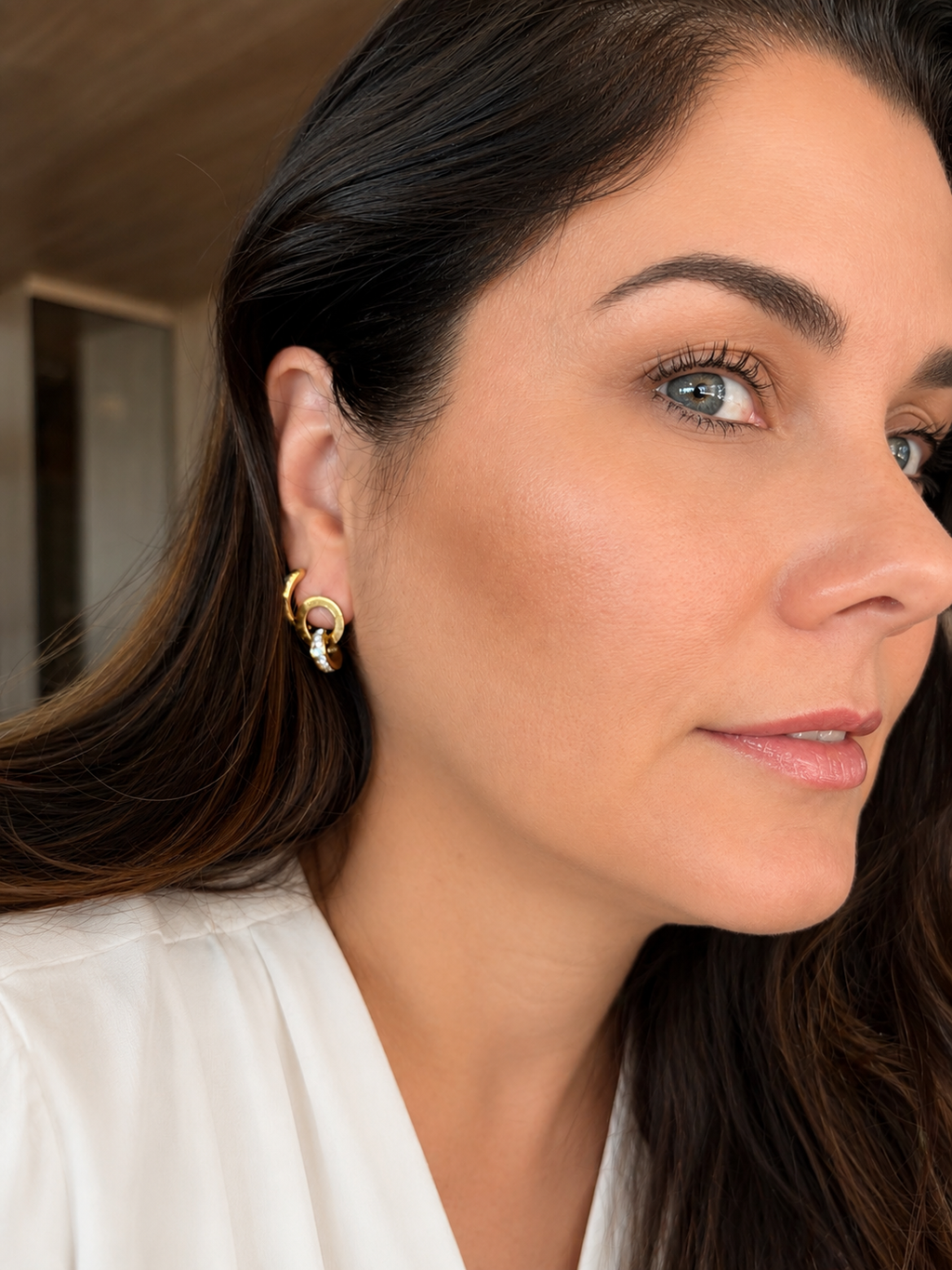 Brinco Imperial Pedra Zircônia Banhado em Ouro 18K