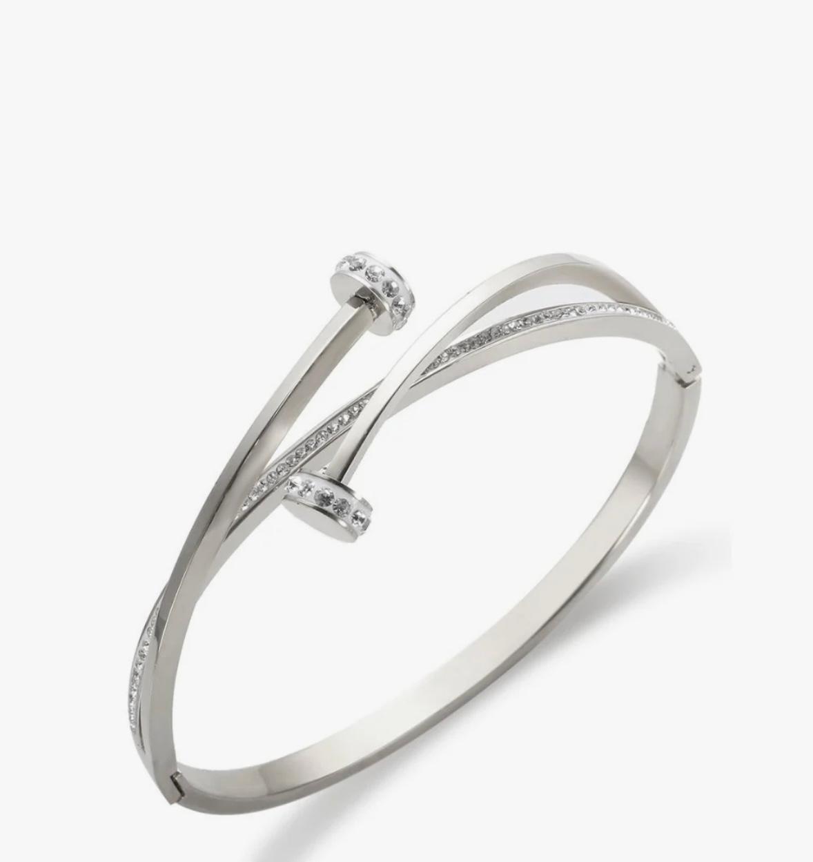 Bracelete Prego Zircônia Prata