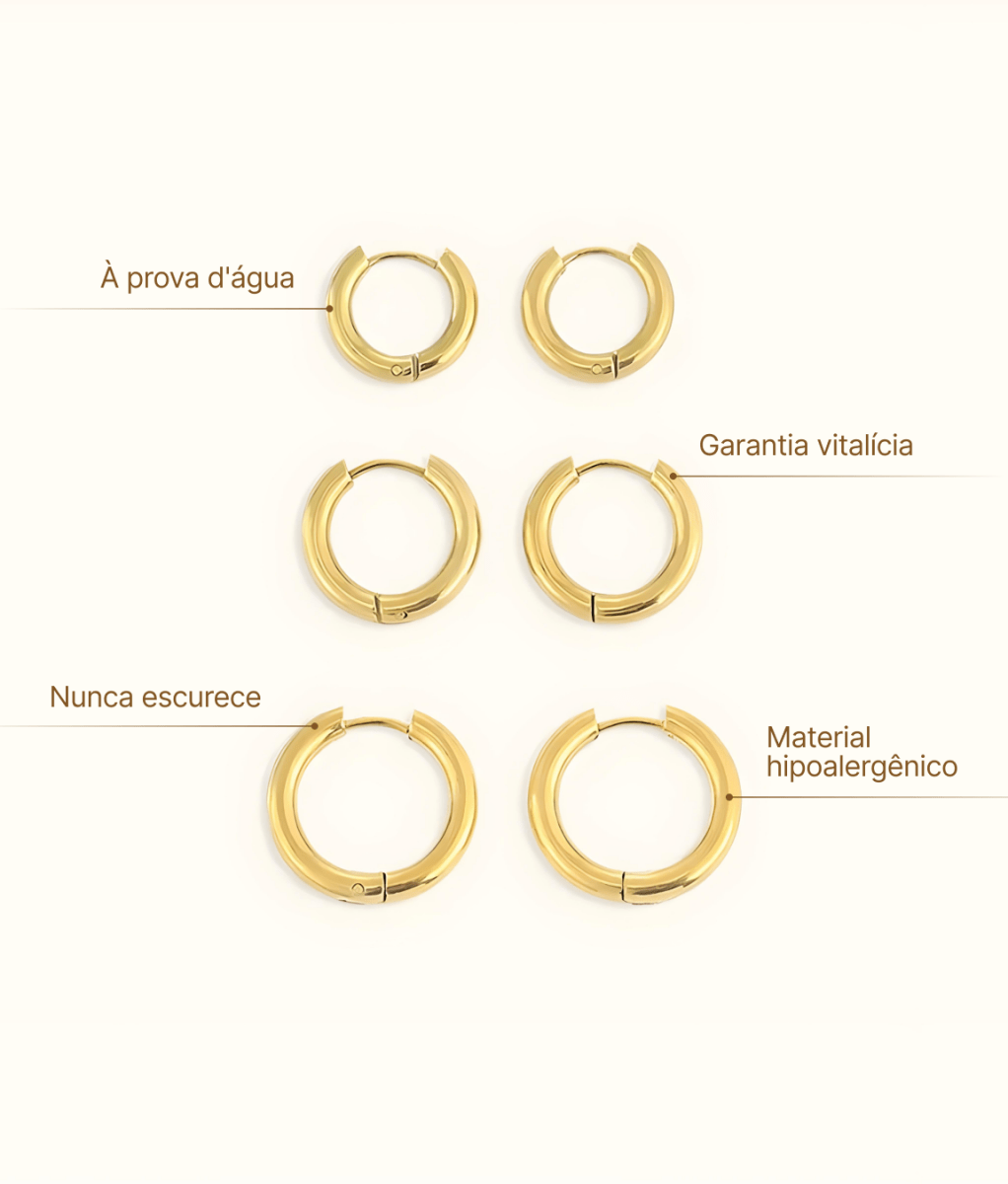Brinco Trio de Argolas - Detalhe 3