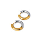 Brincos de Argola Contraste Banhado em Ouro 18K