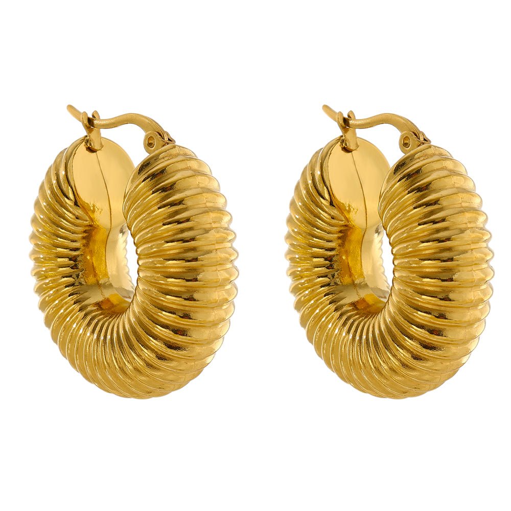 Brincos de Argolas Bold Ziza Banhado em Ouro 18K
