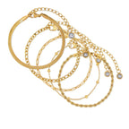 Kit Pulseiras Glamour Zircônias Banhado em Ouro 18K